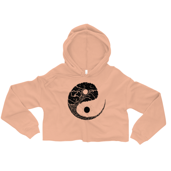 Yinyang Tree Graphic Crop Hoodie Supply