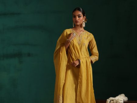 aaftab suit set - yellow Sale