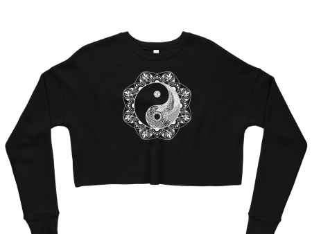 Yinyang Mandala Graphic Crop Sweatshirt Cheap