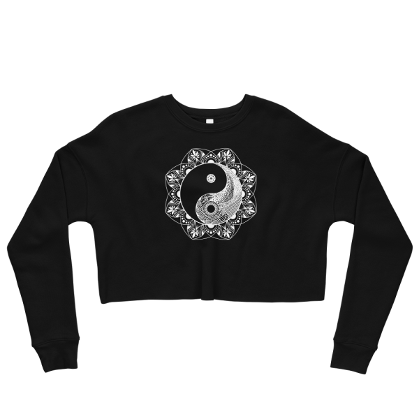 Yinyang Mandala Graphic Crop Sweatshirt Cheap