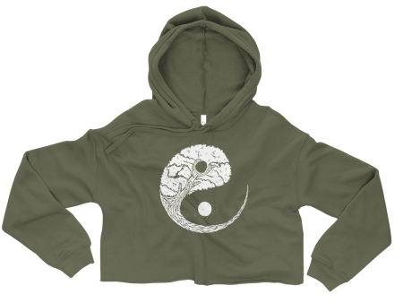 Yinyang Tree Graphic Crop Hoodie Supply