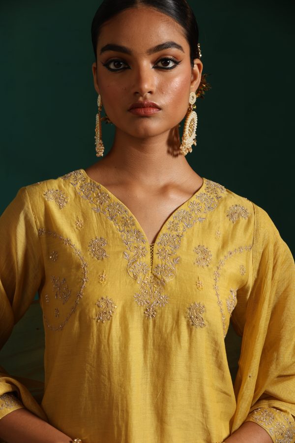 aaftab suit set - yellow Sale