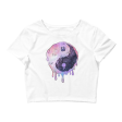 Yinyang Melting Graphic Crop Tee Fashion