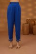 blue embroidered drape kurta set Discount