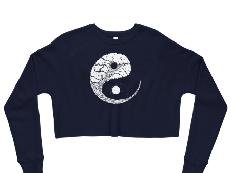 Yinyang Tree Graphic Crop Sweatshirt Online