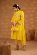 yellow silk embroidered kurta set with dupatta For Discount