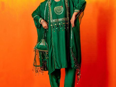 Vani Green AntiFit Kurta Set With Dupatta For Discount