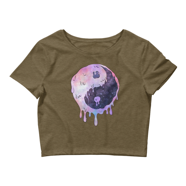 Yinyang Melting Graphic Crop Tee Fashion