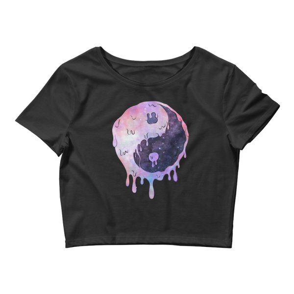 Yinyang Melting Graphic Crop Tee Fashion