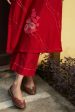 crimson floral kurta set For Cheap