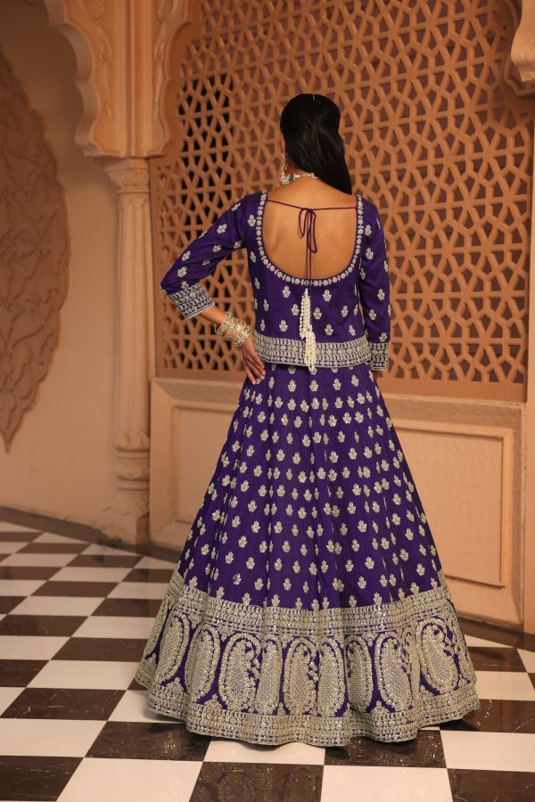 aasmaa purple lehenga with choli and dupatta Cheap