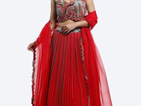 tropical embellished lehenga set on Sale