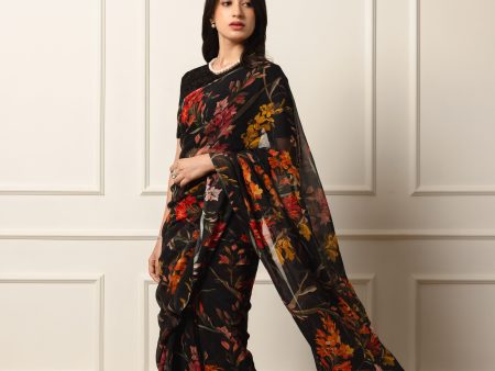 Camille Printed french chiffon saree Online Hot Sale