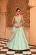 afsa misty green lehenga with blouse and dupatta Online now