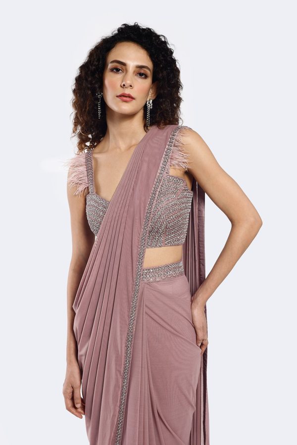 White Swan Drape Saree Discount