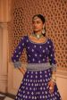 aasmaa purple lehenga with choli and dupatta Cheap