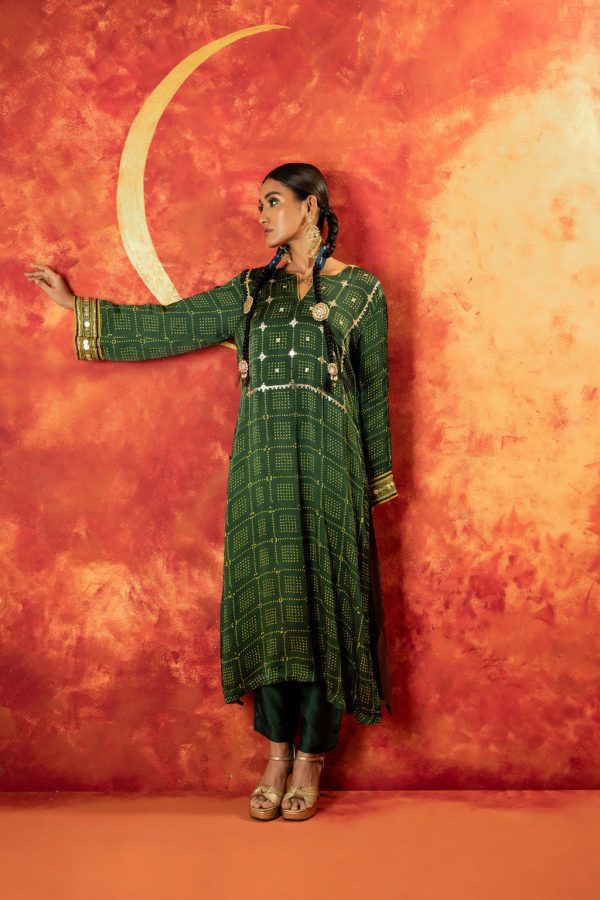 Ajrakh Straight kurta Set For Sale