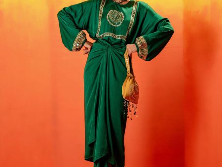 Vani Green Festive Tie Up Kurta Dress Fashion