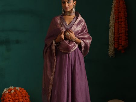 afreen suit set - purple For Discount