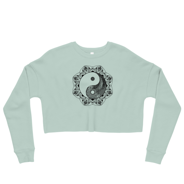 Yinyang Mandala Graphic Crop Sweatshirt Cheap