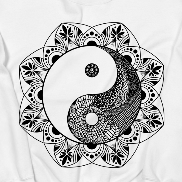 Yinyang Mandala Graphic Crop Sweatshirt Cheap