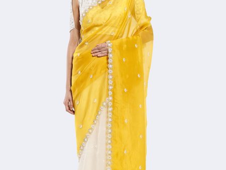 Cutout Organza Saree For Discount