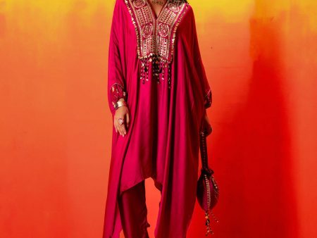 Tara Pink Kaftan With Wrap Skirt on Sale