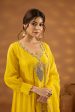 yellow silk embroidered kurta set with dupatta For Discount