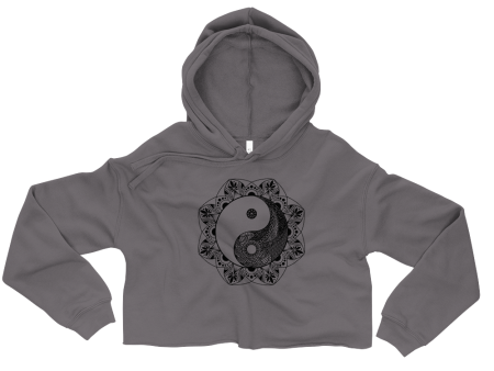 Yinyang Mandala Graphic Crop Hoodie Online now