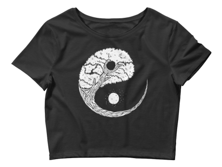 Yinyang Tree Graphic Crop Tee Online Hot Sale