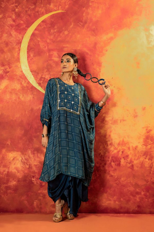 Ajrakh AntiFit Indigo Kurta Set Supply