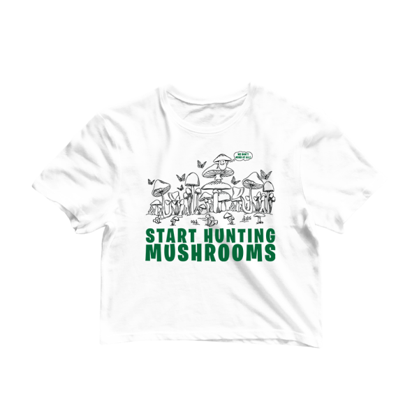 Start Hunting Mushrooms Graphic Crop Tee Discount