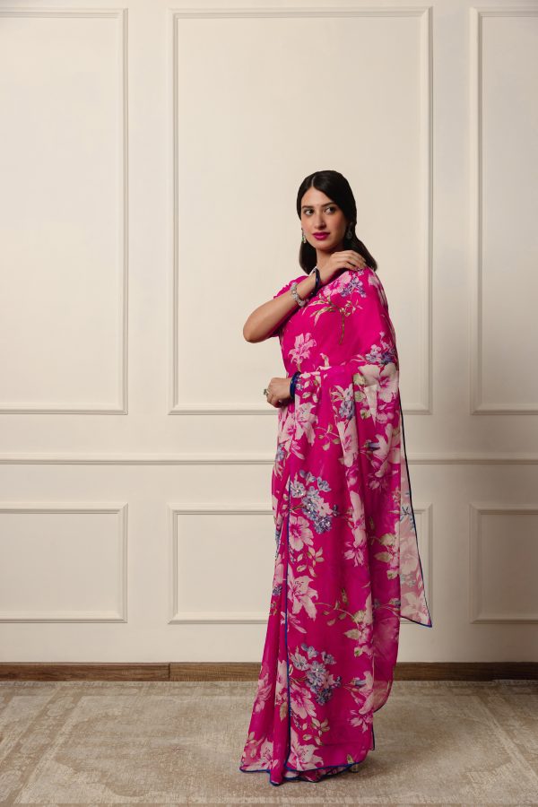 callie printed french chiffon saree Online now