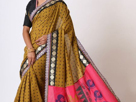 smriti olive black saree Sale