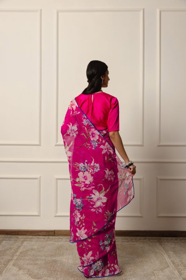 callie printed french chiffon saree Online now