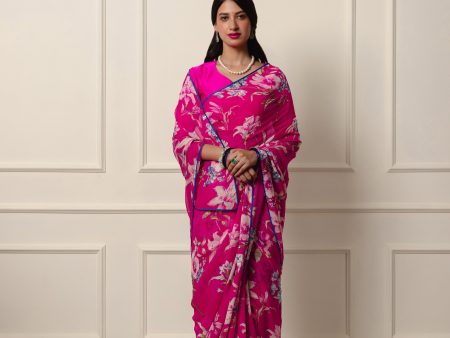 callie printed french chiffon saree Online now