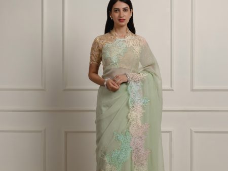 sophia saga green chiffon saree Online Hot Sale