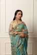 usha printed french chiffon saree on Sale