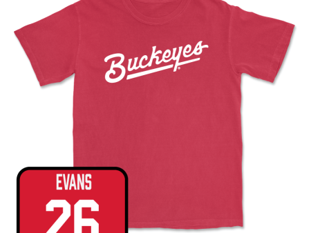 Red Men s Soccer Script Tee  - Cole Evans Hot on Sale